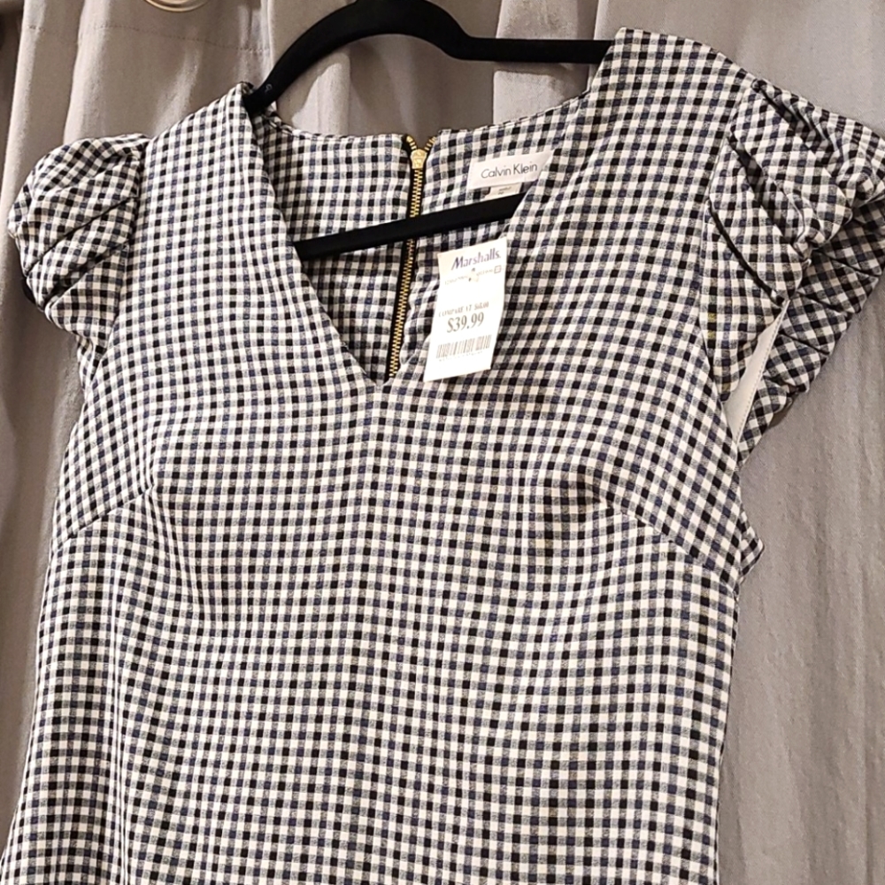 nwt calvin klein gingham dress